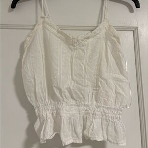 Mystree White Lace-Trimmed Top